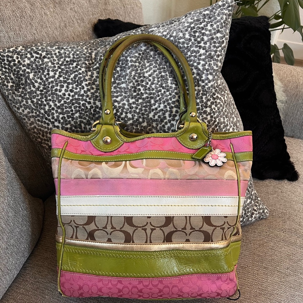 Coach Bleecker Patchwork Jacquard Leather Tote 14726 Rare Daisy Bag - Picture 13 of 13
